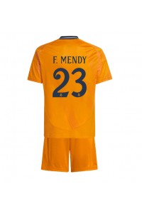 Real Madrid Ferland Mendy #23 Jalkapallovaatteet Lasten Vieraspeliasu 2024-25 Lyhythihainen (+ Lyhyet housut)